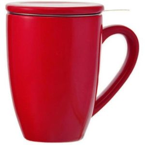 Ceramic Tea Infuser Mug Red