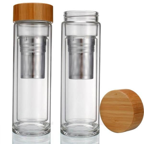 Bamboo Top Glass Travel Mug